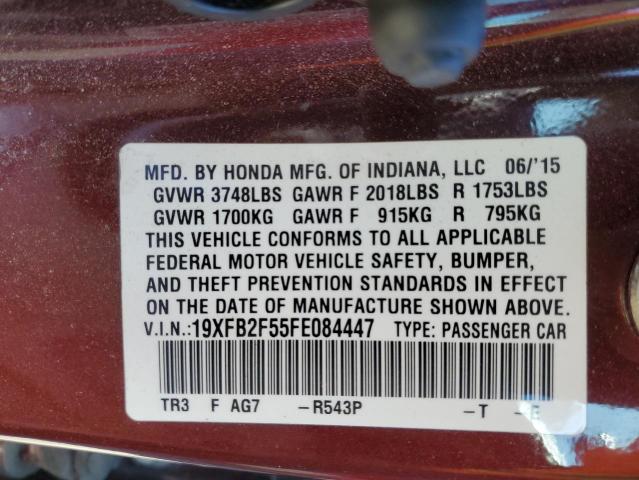 Photo 10 from auction – 2015 HONDA CIVIC LX with VIN 19XFB2F55FE084447
