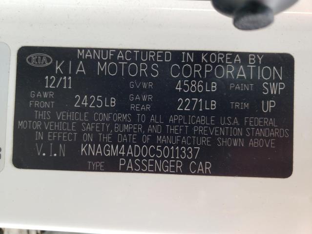 Photo 10 from auction – 2012 KIA OPTIMA HYB with VIN KNAGM4AD0C5011337