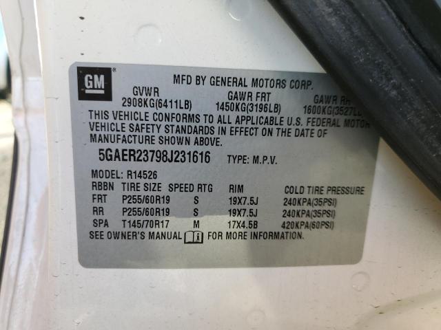 Photo 10 from auction – 2008 BUICK ENCLAVE CX with VIN 5GAER23798J231616