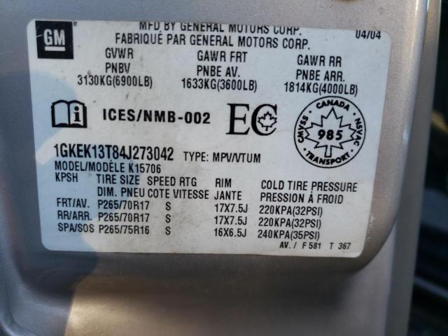 Photo 10 from auction – 2004 GMC YUKON with VIN 1GKEK13T84J273042