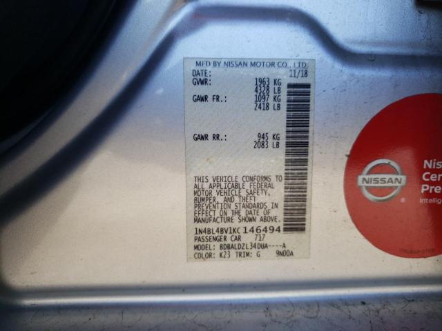 Photo 10 from auction – 2019 NISSAN ALTIMA S with VIN 1N4BL4BV1KC146494