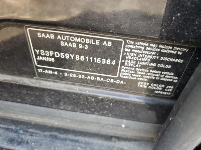 Photo 10 from auction – 2006 SAAB 9-3 with VIN YS3FD59Y861115364