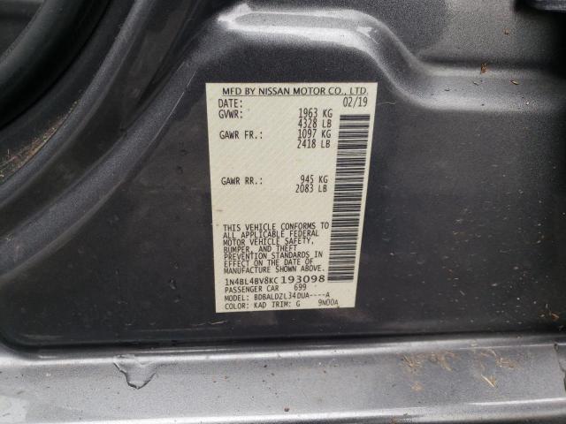 Photo 10 from auction – 2019 NISSAN ALTIMA S with VIN 1N4BL4BV8KC193098