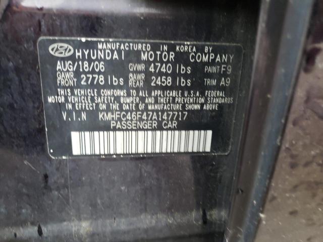 Photo 10 from auction – 2007 HYUNDAI AZERA SE with VIN KMHFC46F47A147717