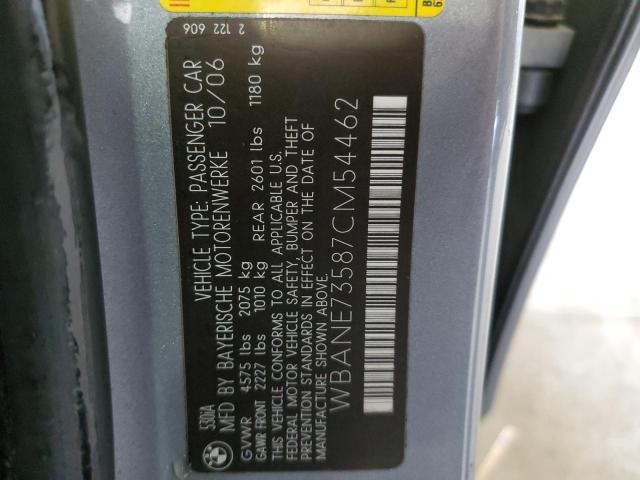 Photo 10 from auction – 2007 BMW 530 I with VIN WBANE73587CM54462