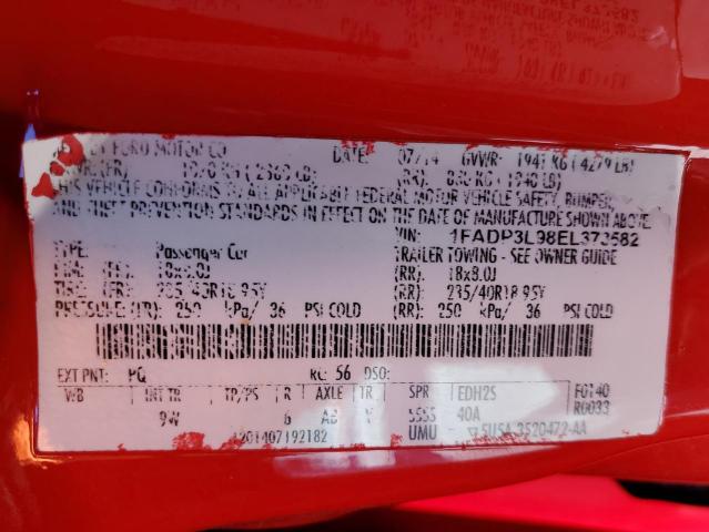 Photo 10 from auction – 2014 FORD FOCUS ST with VIN 1FADP3L98EL373582