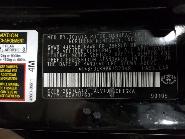 Photo 10 from auction – 2011 TOYOTA CAMRY BASE with VIN 4T4BF3EK9BR152049