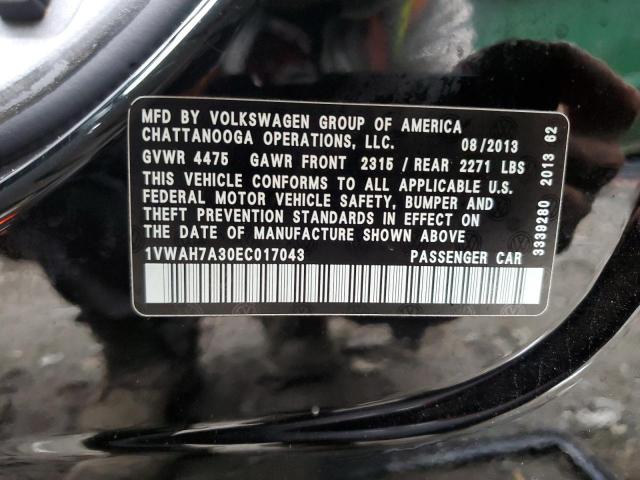 Photo 10 from auction – 2014 VOLKSWAGEN PASSAT S with VIN 1VWAH7A30EC017043