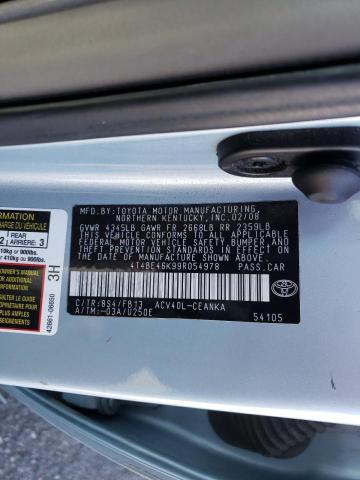 Photo 10 from auction – 2009 TOYOTA CAMRY BASE with VIN 4T4BE46K99R054978