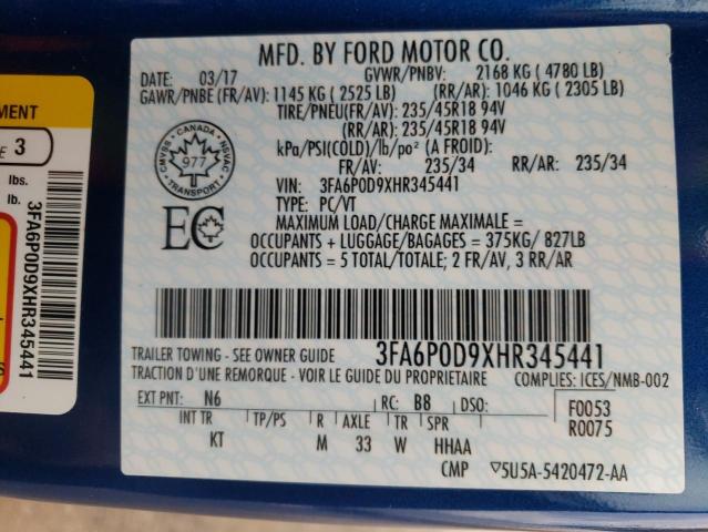 Photo 10 from auction – 2017 FORD FUSION TIT with VIN 3FA6P0D9XHR345441
