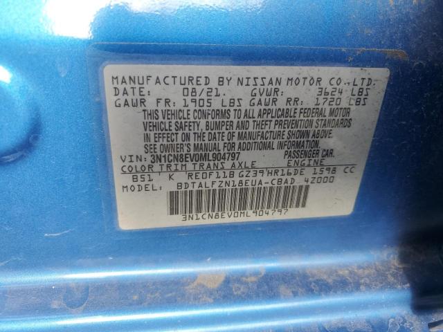 Photo 10 from auction – 2021 NISSAN VERSA SV with VIN 3N1CN8EV0ML904797