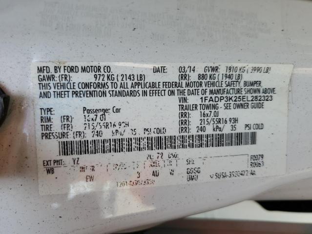 Photo 10 from auction – 2014 FORD FOCUS SE with VIN 1FADP3K25EL282323