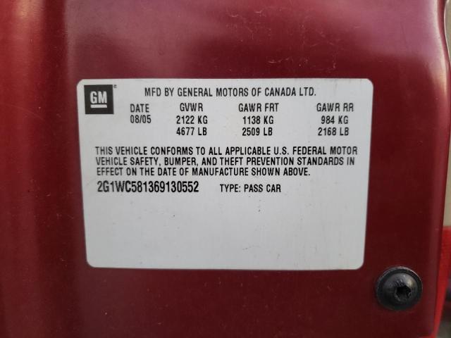 Photo 10 from auction – 2006 CHEVROLET IMPALA LT with VIN 2G1WC581369130552