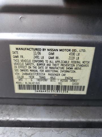 Photo 10 from auction – 2007 NISSAN MAXIMA SE with VIN 1N4BA41E37C835354