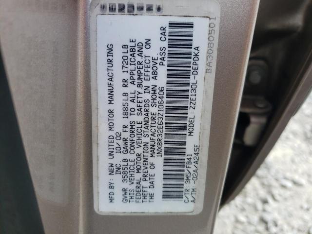Photo 10 from auction – 2003 TOYOTA COROLLA CE with VIN 1NXBR32E63Z106406