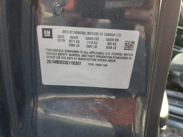 Photo 10 from auction – 2016 CHEVROLET IMPALA LIM with VIN 2G1WB5E33G1105367