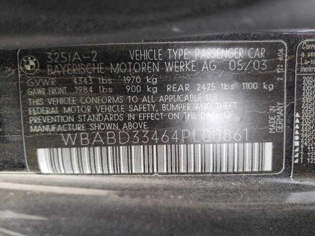 Photo 10 from auction – 2004 BMW 325 CI with VIN WBABD33464PL00861