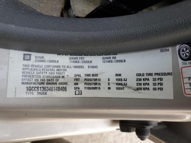 Photo 10 from auction – 2004 CHEVROLET COLORADO with VIN 1GCCS136348148406