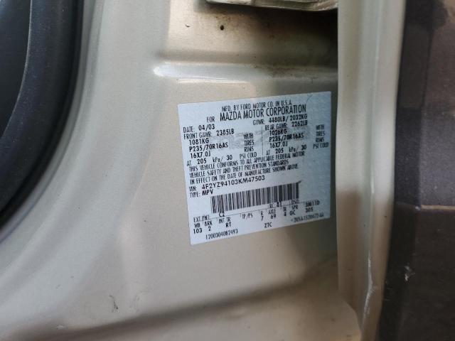 Photo 10 from auction – 2003 MAZDA TRIBUTE LX with VIN 4F2YZ94103KM47503