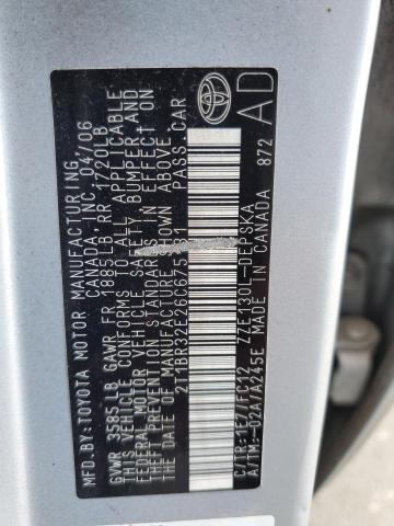 Photo 10 from auction – 2006 TOYOTA COROLLA CE with VIN 2T1BR32E26C675131