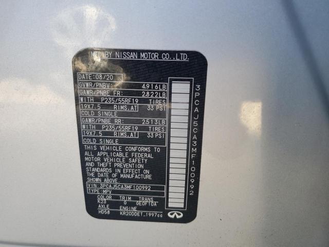 Photo 10 from auction – 2021 INFINITI QX50 ESSEN with VIN 3PCAJ5CA3MF100992