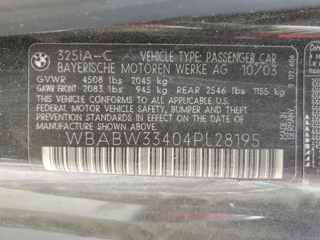 Photo 10 from auction – 2004 BMW 325 CI with VIN WBABW33404PL28195