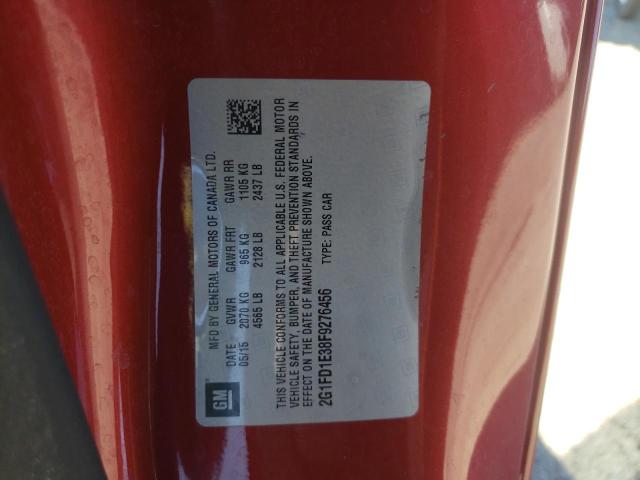 Photo 10 from auction – 2015 CHEVROLET CAMARO LT with VIN 2G1FD1E38F9276456