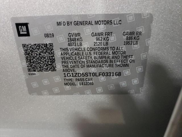 Photo 10 from auction – 2020 CHEVROLET MALIBU LT with VIN 1G1ZD5ST0LF033168