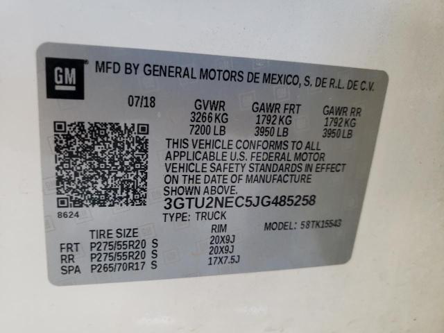 Photo 10 from auction – 2018 GMC SIERRA K15 with VIN 3GTU2NEC5JG485258