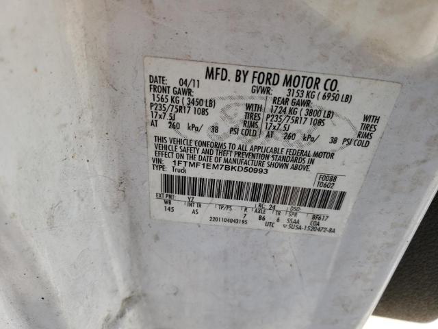 Photo 10 from auction – 2011 FORD F150 with VIN 1FTMF1EM7BKD50993