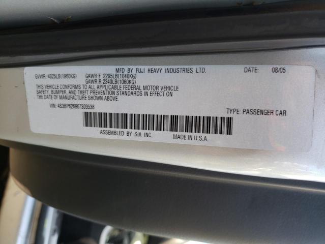 Photo 10 from auction – 2006 SUBARU LEGACY 2.5 with VIN 4S3BP626967309538