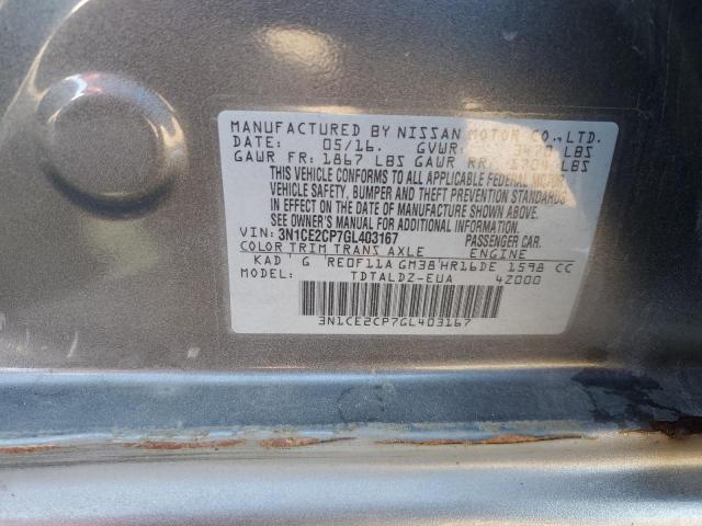 Photo 10 from auction – 2016 NISSAN VERSA NOTE with VIN 3N1CE2CP7GL403167