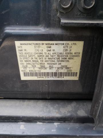 Photo 10 from auction – 2007 NISSAN ALTIMA 2.5 with VIN 1N4AL21E77C238914