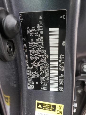 Photo 10 from auction – 2012 TOYOTA HIGHLANDER with VIN 5TDBK3EH6CS119367