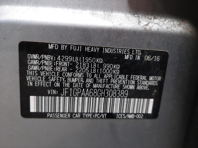 Photo 10 from auction – 2016 SUBARU IMPREZA with VIN JF1GPAA68GH308389