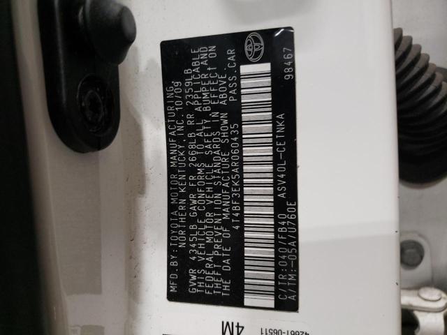 Photo 10 from auction – 2010 TOYOTA CAMRY BASE with VIN 4T4BF3EK5AR060435