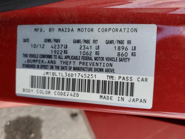 Photo 10 from auction – 2013 MAZDA SPEED 3 with VIN JM1BL1L36D1745251