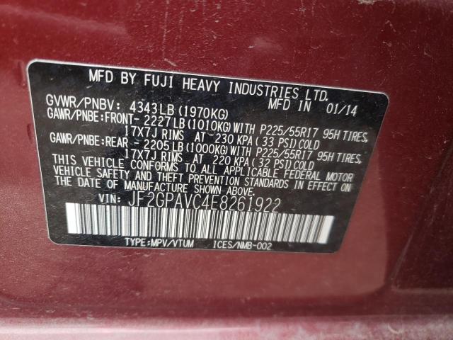 Photo 10 from auction – 2014 SUBARU XV CROSSTR with VIN JF2GPAVC4E8261922