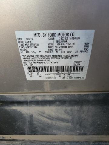 Photo 10 from auction – 2018 FORD EXPLORER X with VIN 1FM5K8D80JGC47988