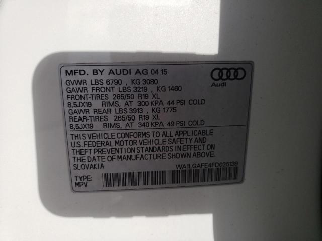 Photo 10 from auction – 2015 AUDI Q7 PREMIUM with VIN WA1LGAFE4FD025139
