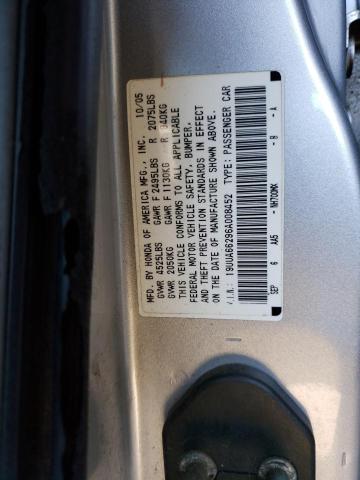 Photo 10 from auction – 2006 ACURA 3.2TL with VIN 19UUA66296A008452