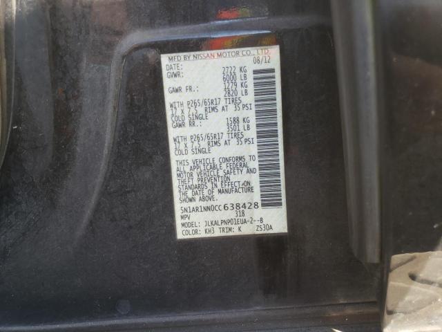 Photo 10 from auction – 2012 NISSAN PATHFINDER with VIN 5N1AR1NN0CC638428