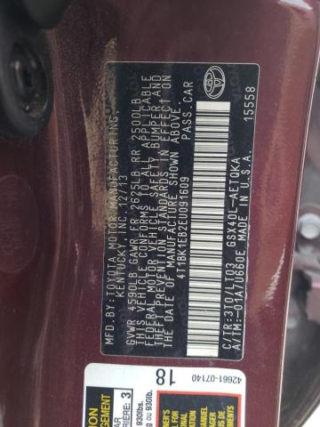 Photo 10 from auction – 2014 TOYOTA AVALON BAS with VIN 4T1BK1EB2EU091609