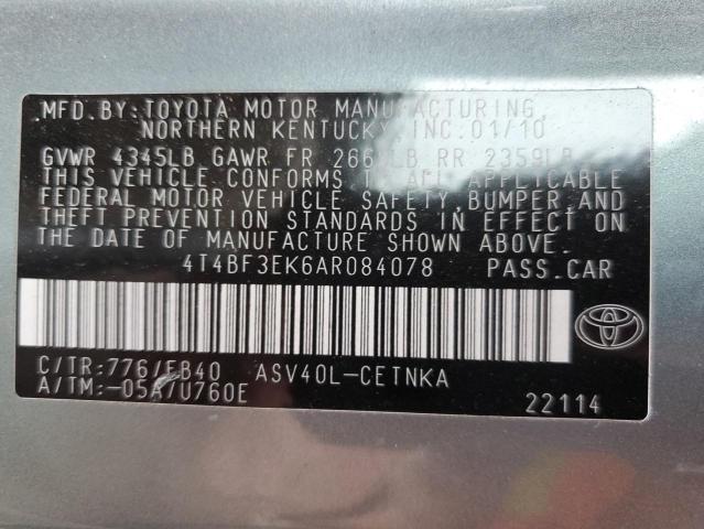 Photo 10 from auction – 2010 TOYOTA CAMRY BASE with VIN 4T4BF3EK6AR084078