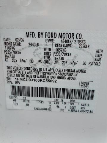 Photo 10 from auction – 2006 FORD ESCAPE XLT with VIN 1FMCU93166KC55092