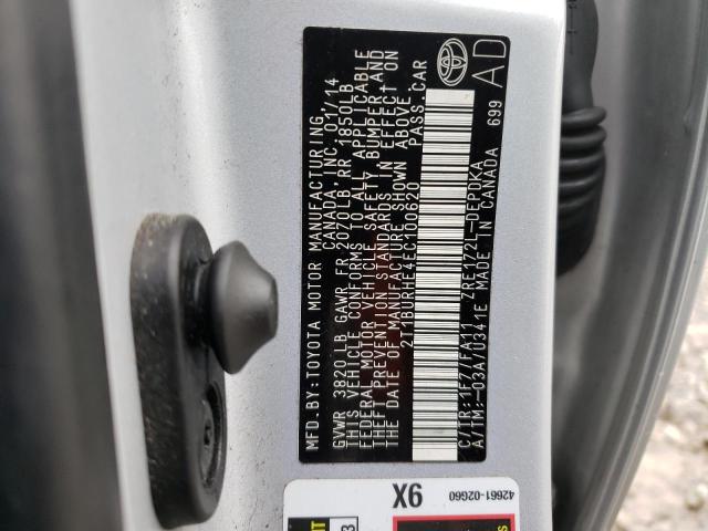 Photo 10 from auction – 2014 TOYOTA COROLLA L with VIN 2T1BURHE4EC100620