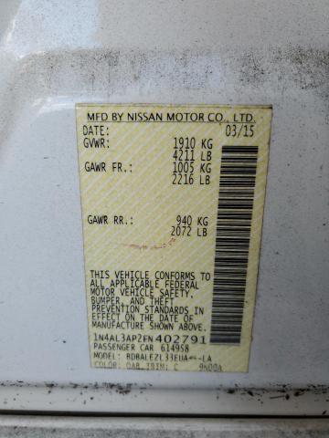 Photo 10 from auction – 2015 NISSAN ALTIMA 2.5 with VIN 1N4AL3AP2FN402791