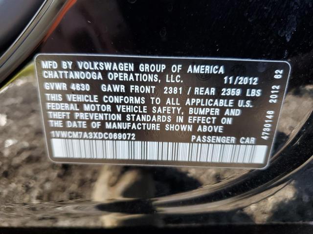 Photo 10 from auction – 2013 VOLKSWAGEN PASSAT SEL with VIN 1VWCM7A3XDC069072