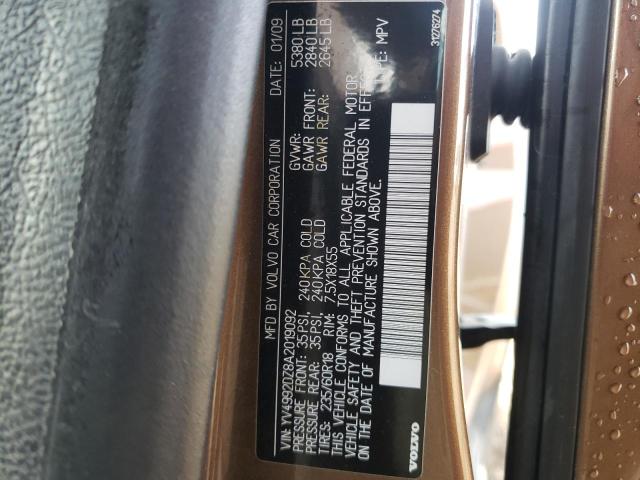 Photo 10 from auction – 2010 VOLVO XC60 with VIN YV4992DZ8A2019092
