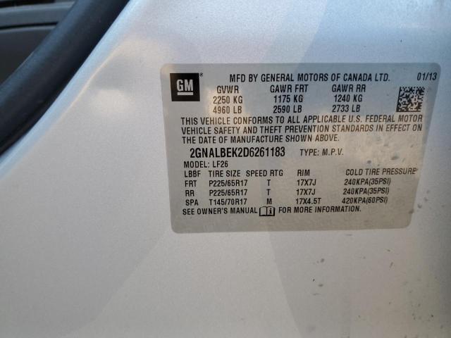 Photo 10 from auction – 2013 CHEVROLET EQUINOX LS with VIN 2GNALBEK2D6261183